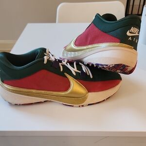 Nike Gold and Red Sneakers
